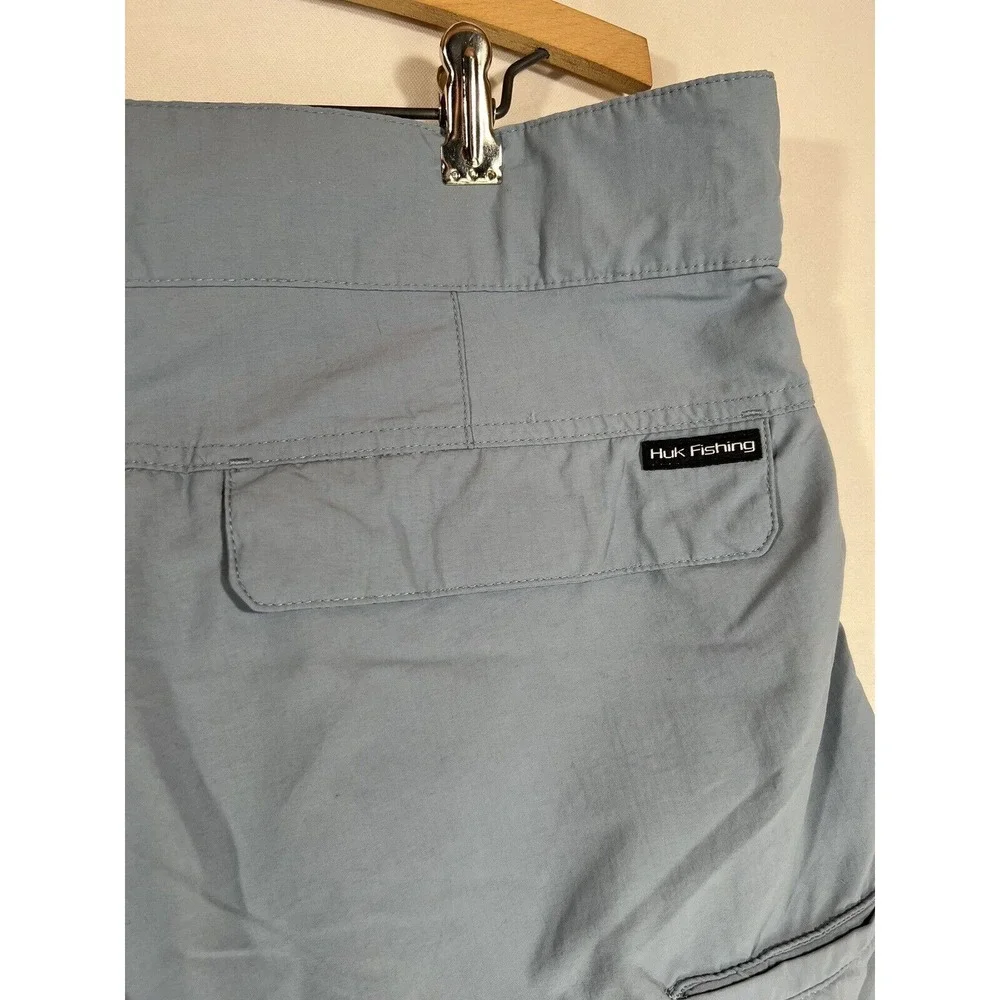 Huk Fishing Shorts Mens 2XL Blue Performance Flat Front Outdoor Angler